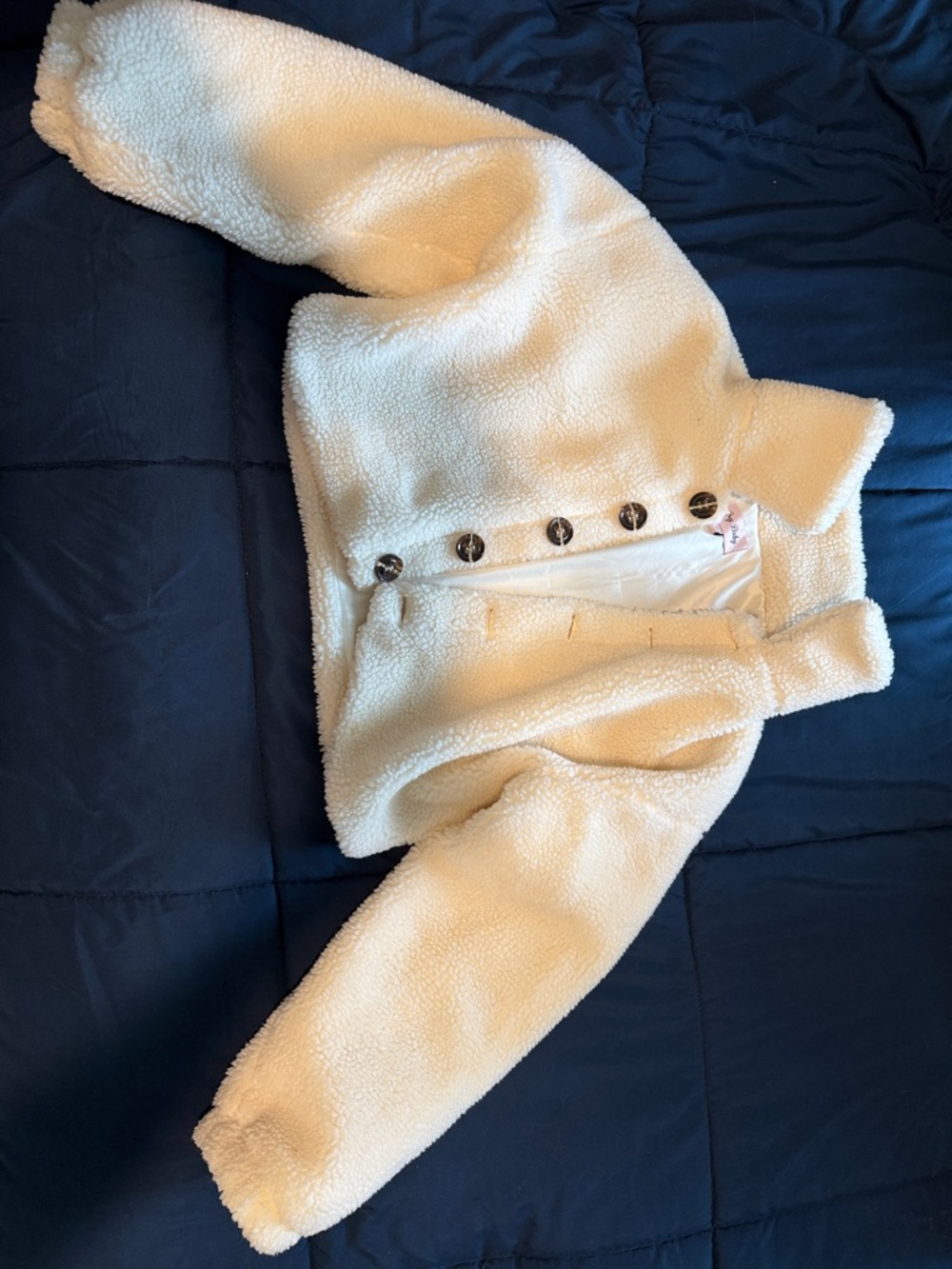 Urban Outfitters Cream Sherpa Button-Up Jacket